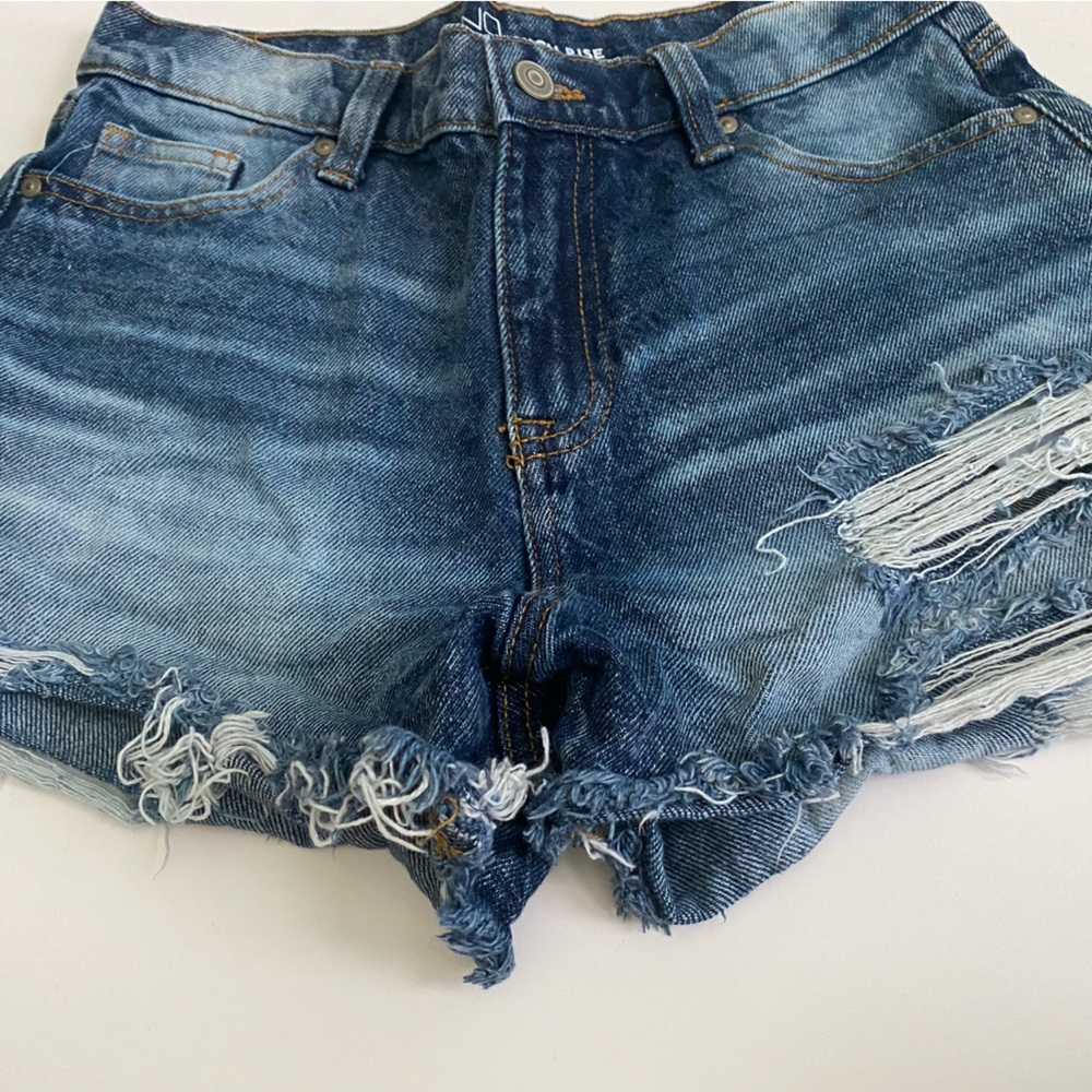 Distressed booty shorts
